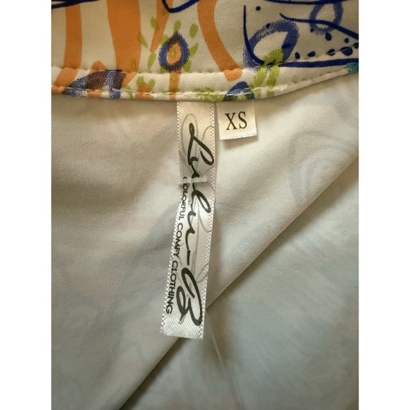 Lulu B Dress All Over Print Turtles Vibrant Beachy Sz XS Zip Mock Neck Vacation - Picture 5 of 8